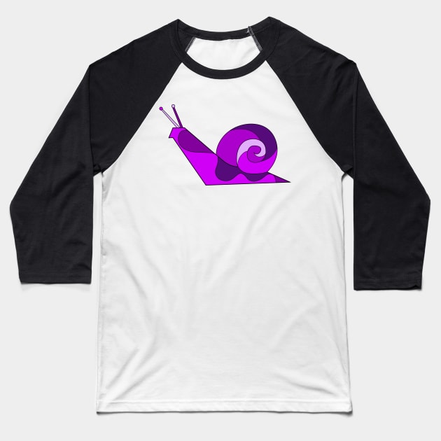 Plum Snail Boy Brian Baseball T-Shirt by VazMas Design